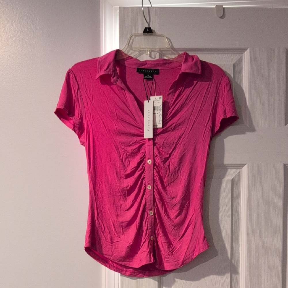 Sanctuary Pink Ruched Button Down Shirt